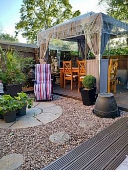Low Level Garden Hardwood Deck Installation Runcorn Area softwood decking
