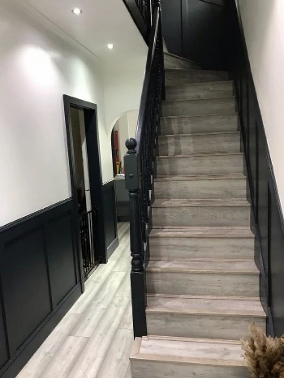 Laminate stairs in a beautiful laminate flooring installation only Warrington. The customer had their own Laminate